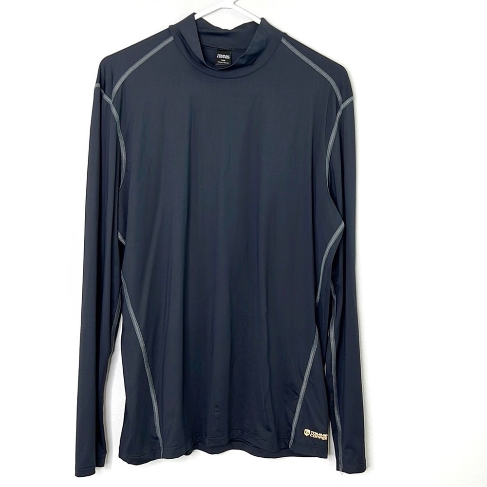 TOMMIE COPPER Long Sleeve Mock Neck Compression Shirt in black size Large